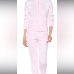 Tory Sport Pink and White Color Block  Track Suit
